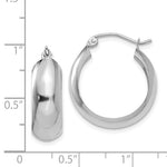 Indlæs billede til gallerivisning 14K White Gold Hoop Earrings 14mm x 7mm
