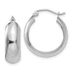 Indlæs billede til gallerivisning 14K White Gold Hoop Earrings 14mm x 7mm
