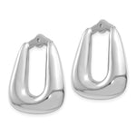 Загрузить изображение в средство просмотра галереи, 14K White Gold Polished Square Hoop Earring Jackets view 2
