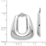 Загрузить изображение в средство просмотра галереи, 14K White Gold Polished Square Hoop Earring Jackets view 3
