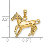 Carica l'immagine nel visualizzatore di Gallery, 14K Yellow Gold Running Horse Pendant Charm
