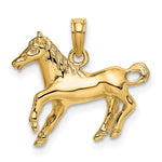 Carica l'immagine nel visualizzatore di Gallery, 14K Yellow Gold Running Horse Pendant Charm
