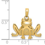 Load image into Gallery viewer, 14k Yellow Gold Sitting Frog Pendant Charm
