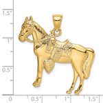 Load image into Gallery viewer, 14K Yellow Gold Horse with Saddle Pendant Charm Polished Finish
