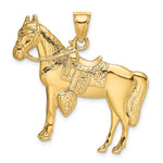 Load image into Gallery viewer, 14K Yellow Gold Horse with Saddle Pendant Charm Polished Finish
