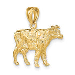 Ladda upp bild till gallerivisning, 14k Yellow Gold Cattle Cow 3D Pendant Charm
