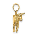 Cargar imagen en el visor de la galería, 14k Yellow Gold 3D Bull Pendant Charm
