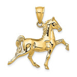 Indlæs billede til gallerivisning 14k Yellow Gold Horse Pendant Charm 3D
