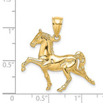 Indlæs billede til gallerivisning 14k Yellow Gold Horse Pendant Charm 3D
