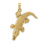 Φόρτωση εικόνας στο εργαλείο προβολής Συλλογής, 14k Yellow Gold Alligator Crocodile Moveable 3D Pendant Charm
