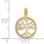 Charger l&#39;image dans la galerie, 14k Yellow Gold Tree of Life Circle Round Pendant Charm
