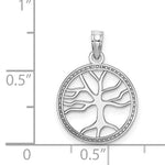 Indlæs billede til gallerivisning 14k White Gold Tree of Life Circle Round Pendant Charm
