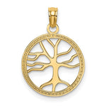 Load image into Gallery viewer, 14k Yellow Gold Tree of Life Circle Round Pendant Charm
