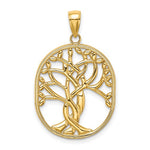 Lataa kuva Galleria-katseluun, 14k Yellow Gold Tree of Life Celtic Knot Oval Pendant Charm
