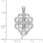 Load image into Gallery viewer, 14k White Gold Lucky Four-Leaf Clover Pendant Charm
