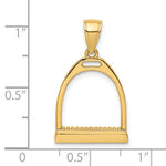 Cargar imagen en el visor de la galería, 14k Yellow Gold Horse Stirrup 3D Pendant Charm

