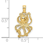 Afbeelding in Gallery-weergave laden, 14k Yellow Gold Octopus Pendant Charm
