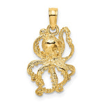 將圖片載入圖庫檢視器 14k Yellow Gold Octopus Pendant Charm
