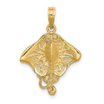 Afbeelding in Gallery-weergave laden, 14k Yellow Gold Stingray Textured Pendant Charm
