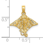 Carica l&#39;immagine nel visualizzatore di Gallery, 14k Yellow Gold Stingray Eagle Ray Spotted with Holes Pendant Charm
