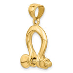 Load image into Gallery viewer, 14k Yellow Gold Nautical Shackle Link Moveable 3D Pendant Charm
