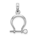 Load image into Gallery viewer, 14k White Gold Nautical Shackle Link Moveable 3D Pendant Charm
