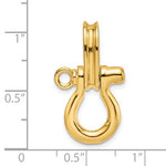 Load image into Gallery viewer, 14k Yellow Gold Nautical Shackle Link with Pulley 3D Pendant Charm
