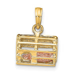 Lade das Bild in den Galerie-Viewer, 14k Yellow Rose Gold Two Tone Lobster Trap 3D Pendant Charm
