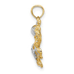 Lataa kuva Galleria-katseluun, 14k Yellow Gold and Rhodium Octopus Pendant Charm
