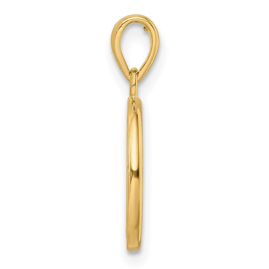 14k Yellow Gold Tree of Life Circle Round Pendant Charm