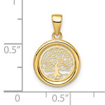 Afbeelding in Gallery-weergave laden, 14k Yellow Gold Tree of Life Circle Round Pendant Charm
