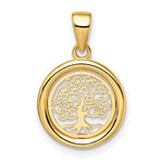 Cargar imagen en el visor de la galería, 14k Yellow Gold Tree of Life Circle Round Pendant Charm
