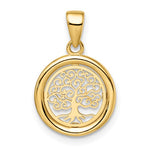 Indlæs billede til gallerivisning 14k Yellow Gold Tree of Life Circle Round Pendant Charm
