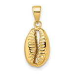 Lataa kuva Galleria-katseluun, 14k Yellow Gold Cowrie Cowry Shell Seashell 3D Pendant Charm
