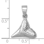 Charger l&#39;image dans la galerie, Sterling Silver Shark Tooth 3D Pendant Charm Rhodium Plated
