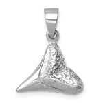 Charger l&#39;image dans la galerie, Sterling Silver Shark Tooth 3D Pendant Charm Rhodium Plated
