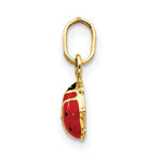 Indlæs billede til gallerivisning 14K Yellow Gold Petite Red and Black Enamel Ladybug Charm Close Up Detail
