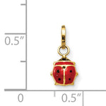 Indlæs billede til gallerivisning 14K Yellow Gold Petite Ladybug Charm With Measurement Reference
