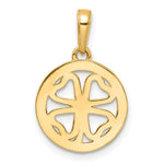 Charger l&#39;image dans la galerie, 14k Yellow Gold and Rhodium Lucky Four-Leaf Clover Round Circle Pendant Charm
