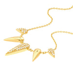 Kép betöltése a galériamegjelenítőbe: 14K Yellow Gold Diamond Bear Claw Drop Dangle Adjustable Necklace
