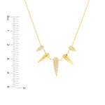 Indlæs billede til gallerivisning 14K Yellow Gold Diamond Bear Claw Drop Dangle Adjustable Necklace
