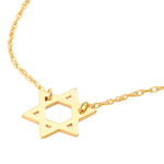 將圖片載入圖庫檢視器 14k Yellow Gold Mini Star of David Pendant Charm Necklace
