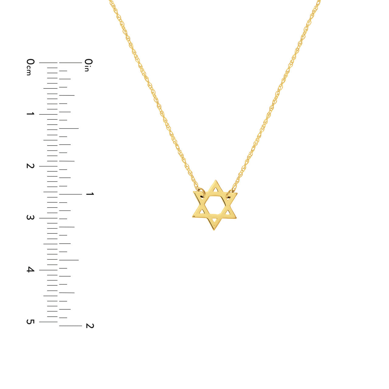 14k Yellow Gold Mini Star of David Pendant Charm Necklace