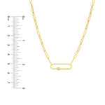 Load image into Gallery viewer, 14k Yellow Gold Diamond Paperclip Link Necklace with Lobster Clasp
