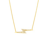 Lataa kuva Galleria-katseluun, 14K Yellow Gold Diamond Thunderbolt Lightning Adjustable Necklace
