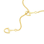 Φόρτωση εικόνας στο εργαλείο προβολής Συλλογής, 14K Yellow Gold Horse Bit Lariat Y Necklace
