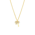 Afbeelding in Gallery-weergave laden, 14K Yellow Gold Diamond Palm Tree Adjustable Necklace
