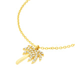 Kép betöltése a galériamegjelenítőbe: 14K Yellow Gold Diamond Palm Tree Adjustable Necklace
