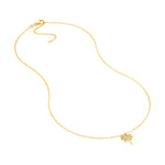 Lataa kuva Galleria-katseluun, 14K Yellow Gold Diamond Palm Tree Adjustable Necklace
