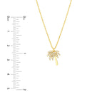 이미지를 갤러리 뷰어에 로드 , 14K Yellow Gold Diamond Palm Tree Adjustable Necklace
